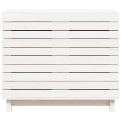 Wasmand 88,5x44x76 cm massief grenenhout wit