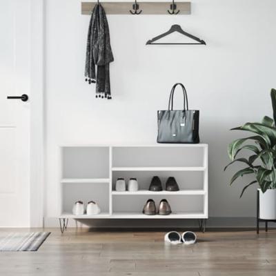 VidaXL Schoenenkast 102x36x60 cm bewerkt hout wit VidaXL Schoenenkast 102x36x60 cm bewerkt hout wit