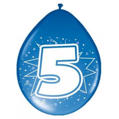 Folat BV Cijfer ballonnen 5 jaar, 8st.