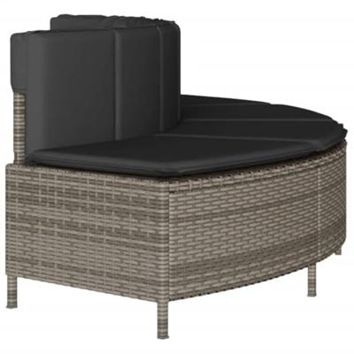 VidaXL Hottub-bankjes met kussens 2 st poly rattan grijs