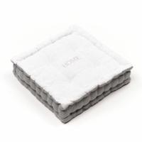 Vloerkussen - VANDAAG - CHARME - Slub x Chambray x Broderie Capucine - 40 x 40 x 10 cm - thumbnail