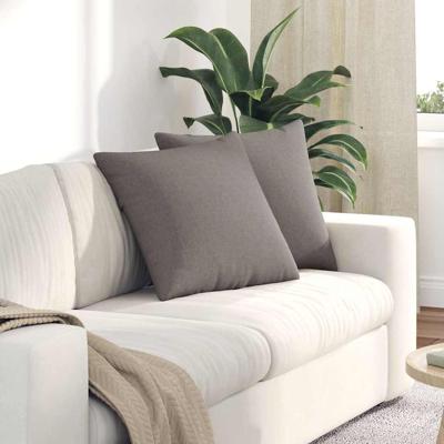 VidaXL Sofa kussens 2 pcs taupe 50 x 50 cm stof