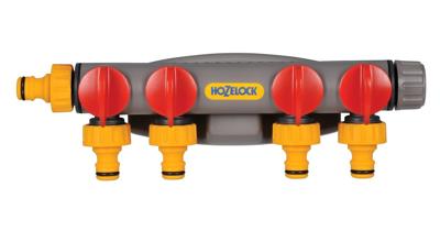 Hozelock 2150R0000 2150R0000 4-voudige splitser 12 -15 mm (1/2) Ø Met reguleerventiel