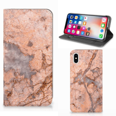 Apple iPhone Xs Max | Standcase | Marmer Oranje