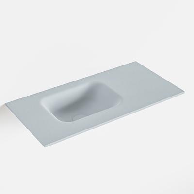 MONDIAZ LEX Clay solid surface inleg wastafel voor toiletmeubel 60cm. Positie wasbak links
