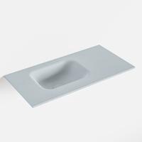 MONDIAZ LEX Clay solid surface inleg wastafel voor toiletmeubel 60cm. Positie wasbak links - thumbnail