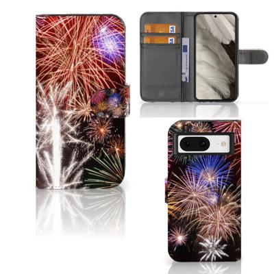 Google Pixel 8 | Wallet Case | met Pasjes | Vuurwerk Google Pixel 8 | Wallet Case | met Pasjes | Vuurwerk