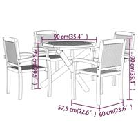 5-delige Tuinset massief teakhout - thumbnail