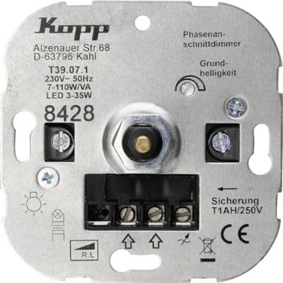 Kopp 842800187 Dimmer Inzetstuk 1 stuks Athenis Aluminium 1 stuk(s)