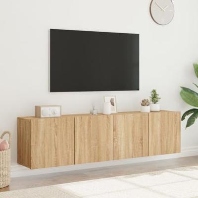 Tv-meubels 2 st wandgemonteerd 80x30x41 cm sonoma eikenkleurig Tv-meubels 2 st wandgemonteerd 80x30x41 cm sonoma eikenkleurig