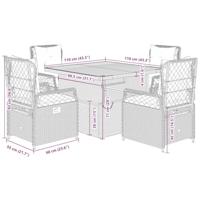 5-delige Tuinset met kussens poly rattan grijs - thumbnail