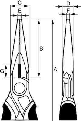 Bahco lange punttang vde 200mm | 2430 S-200