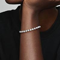 Pandora 591689C01 Armband Pearls zilver-zoetwaterparel-textiel wit-blauw - thumbnail