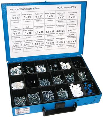 Dresselhaus kentekenplaatschroeven assortiment sort.no.shield.caps kpl.,mounted