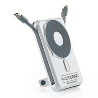 MOJOGEAR NovaMag All-in-1 Powerbank 10.000 mAh - Draadloos Qi2 & ingebouwde kabels - Wit - thumbnail