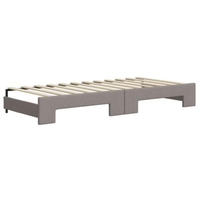Slaapbank met onderschuifbed 100x200 cm stof taupe