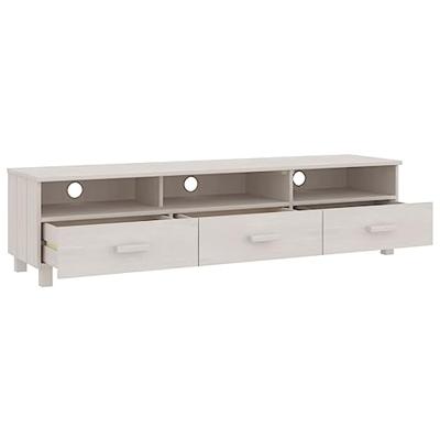 Tv-meubel HAMAR 158x40x40 cm massief grenenhout wit