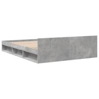 Bedframe met lades bewerkt hout betongrijs 160x200 cm - thumbnail