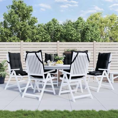 VidaXL Stoelkussens 6 st hoge rug oxford stof zwart