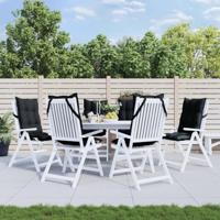 VidaXL Stoelkussens 6 st hoge rug oxford stof zwart - thumbnail