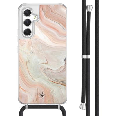 Samsung Galaxy A54 hoesje met koord - Marmer waves