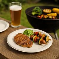 Bord pure, rond, wit, diameter 23 cm, uit suikerriet, pak van 50 stuks - thumbnail