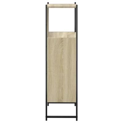 Badkamerkast 33x33x120,5 cm bewerkt hout sonoma eikenkleurig