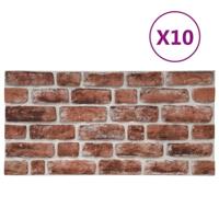 10 st Wandpanelen 3D donkerbruine baksteen EPS - thumbnail