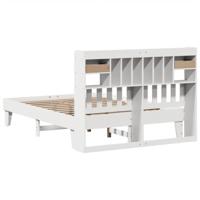 Bedframe zonder matras massief grenenhout wit 140x190 cm - thumbnail