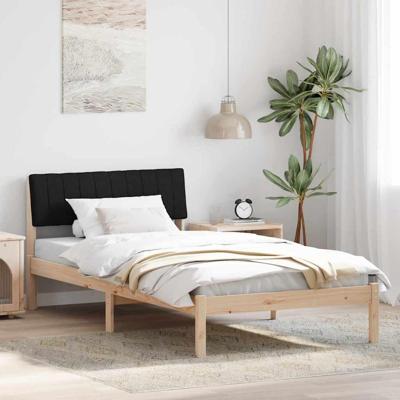 Bedframe Bruin en zwart 100 x 200 cm Massief grenenhout Bedframe Bruin en zwart 100 x 200 cm Massief grenenhout