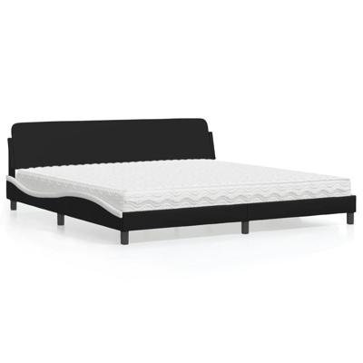 Bed met matras "Dover" kunstleer zwart en wit 200x200 cm
