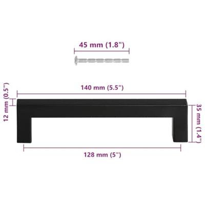 VidaXL Handvatten 10 st 128 mm roestvrij staal zwart