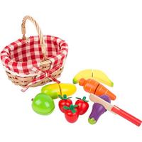 Small Foot houten picknickmand met snij fruit, 15dlg. - thumbnail