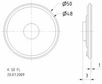 Visaton K 50 FL - 16 Ohm 2 inch 5 cm Mini-luidspreker 1 W 16 Ω Zwart Kunststof membraan - thumbnail