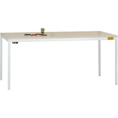 Manuflex LD1913.7035 ESD ESD-werktafel UNIDESK met rubber schijf, onderstel lichtgrijs RAL 7035, bxdxh = 1600 x 800 x 720-730 mm Grijs-wit (RAL 7035)