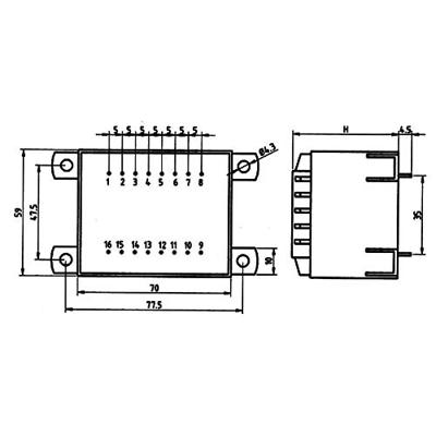 Weiss Elektrotechnik 85/413 Printtransformator 1 x 230 V 1 x 15 V/AC 36 VA 2.40 A