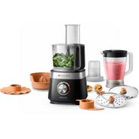 Philips hr7530/10 viva collection compacte keukenmachine zwart/rvs - thumbnail