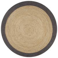 VidaXL Vloerkleed handgemaakt met donkergrijze rand 120 cm jute - thumbnail