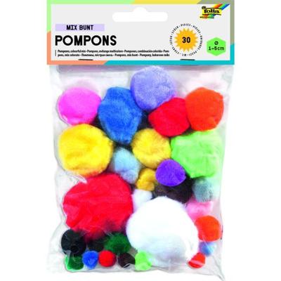 Pompon folia 30st diverse kleuren en afmetingen