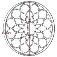 Tuinspiegel rond 60x3 cm ijzer zandkleurig - thumbnail