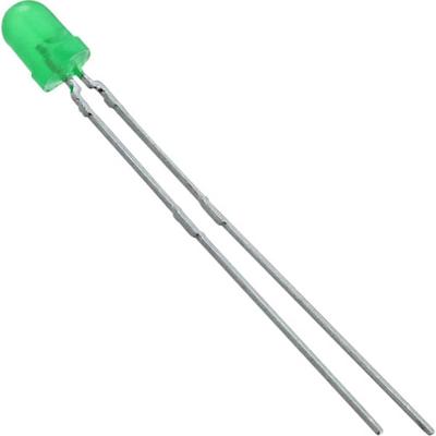Vishay TLLG4401 Bedrade LED Groen Rond 3.2 mm 2 mcd 50 ° 7 mA 1.9 V