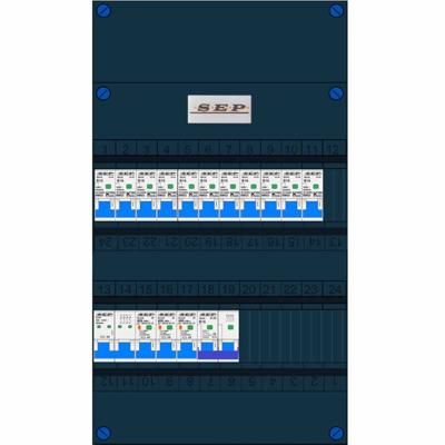 SEP 11 groepen 3F 3 aardlekschakelaars 30mA hoofdschakelaar 4 polig 3910243126