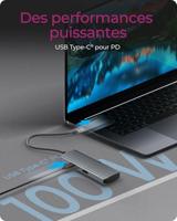 ICY BOX IB-DK4022a-CPD Bedraad USB 3.2 Gen 1 (3.1 Gen 1) Type-C Aluminium, Zilver - thumbnail