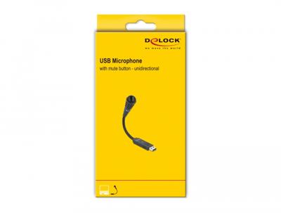 DeLOCK USB zwanenhalsmicrofoon met mute knop