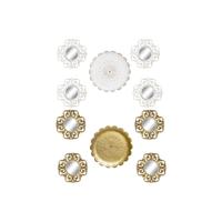Set spiegels DKD Home Decor Kristal Gouden Wit PP 2 Stuks Modern Decapé (35 x 2 x 35 cm) - thumbnail