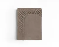 Sleeptime Velvet Hoeslaken Taupe 160 x 200 cm - thumbnail