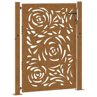 Poort met vlamontwerp 105x130 cm weervast staal