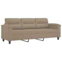 2-delige Loungeset met kussens microvezelstof taupe - thumbnail