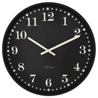 Wandklok 50 cm - Geruisloos - Zwart/wit - Plastic - NeXtime 'Dickens Large' - thumbnail