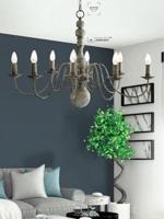 Searchlight Ovale kroonluchterGreythorne - 2268-8GY - thumbnail